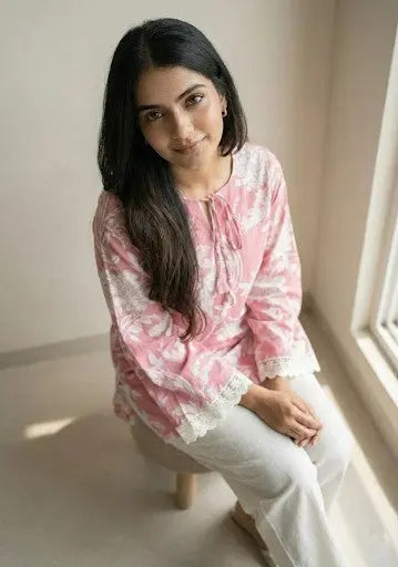 Aahana Bell Sleeves Short Kurti - kalyanja